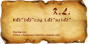 Kálóczy László névjegykártya