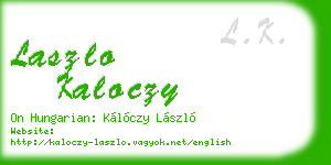 laszlo kaloczy business card