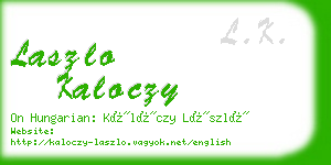 laszlo kaloczy business card